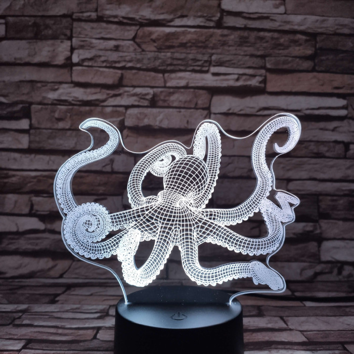 Polip 7 színű 3D led lámpa