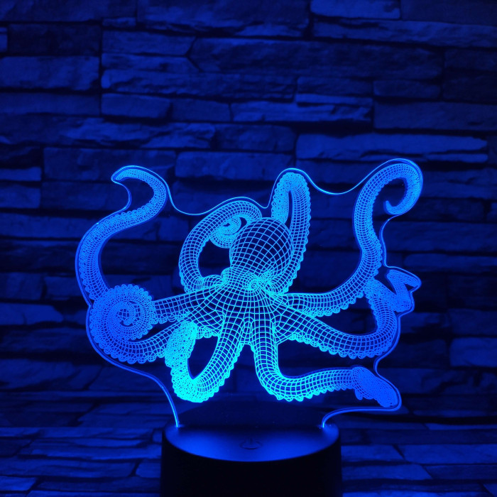 Polip 7 színű 3D led lámpa