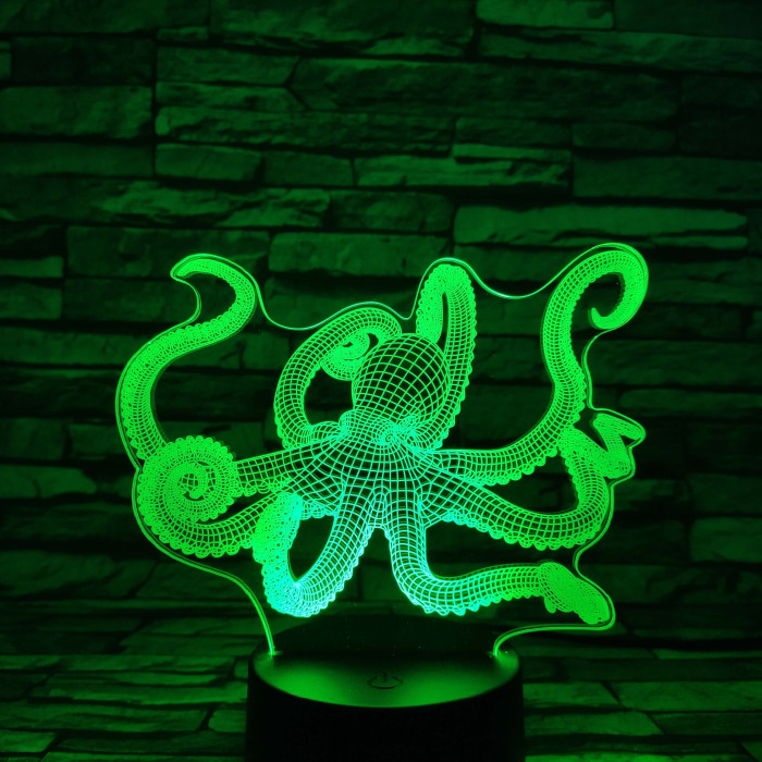 Polip 7 színű 3D led lámpa