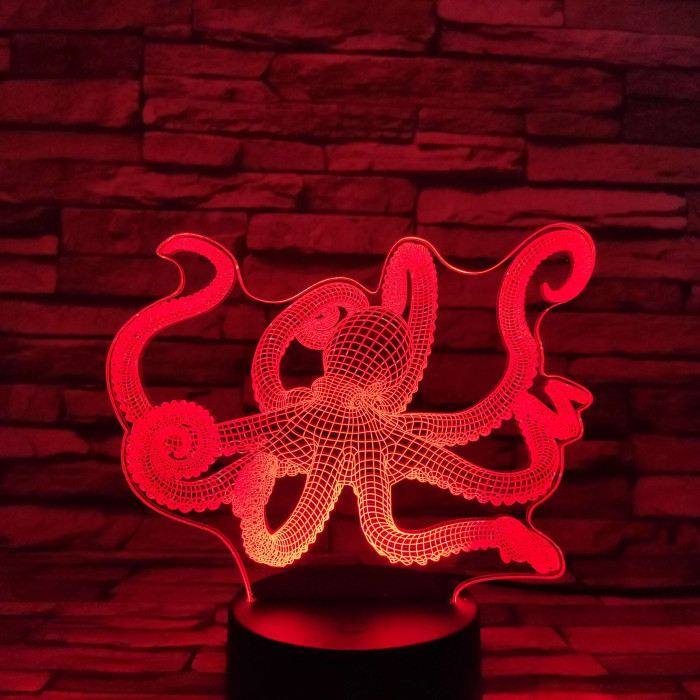 Polip 7 színű 3D led lámpa