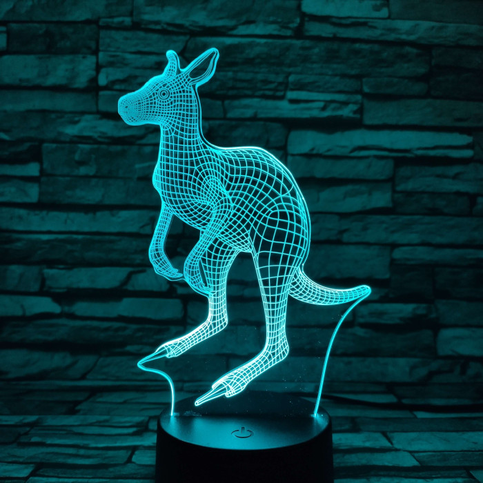 Kenguru 7 színű 3D led lámpa