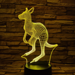 Kenguru 7 színű 3D led lámpa
