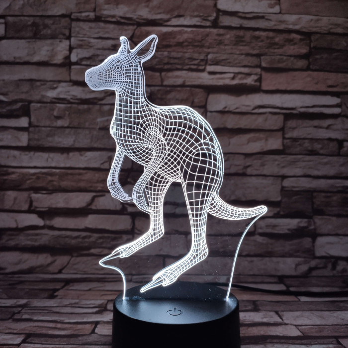 Kenguru 7 színű 3D led lámpa