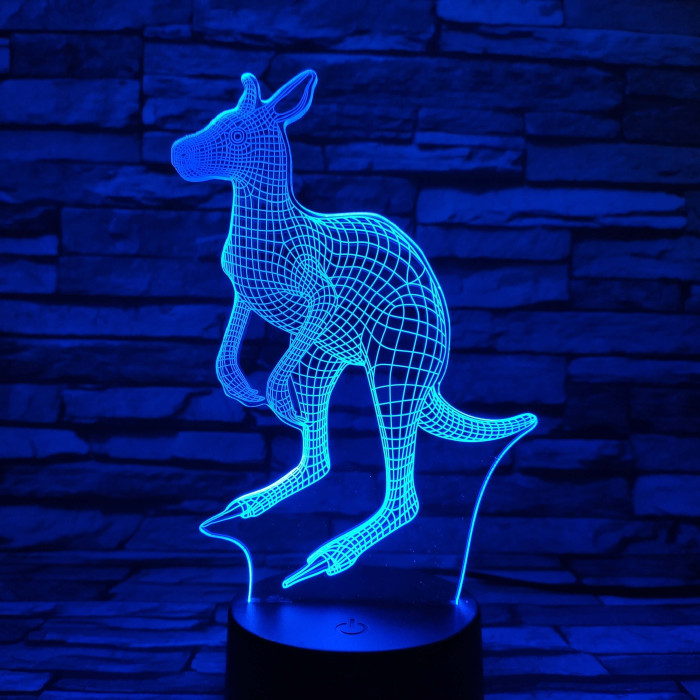 Kenguru 7 színű 3D led lámpa