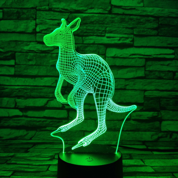 Kenguru 7 színű 3D led lámpa