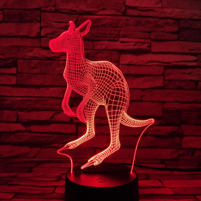 Kenguru 7 színű 3D led lámpa