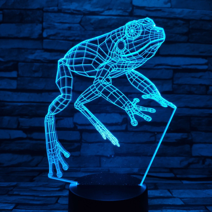 Béka 7 színű 3D led lámpa