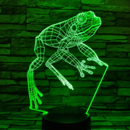 Béka 7 színű 3D led lámpa