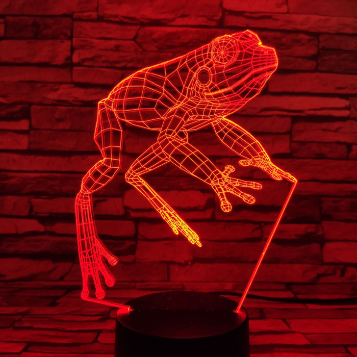 Béka 7 színű 3D led lámpa