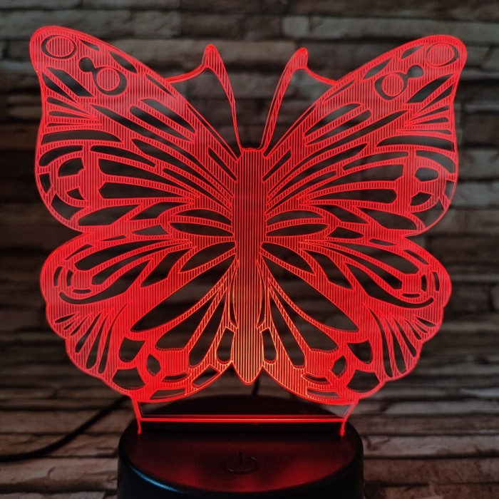 Lepke  7 színű 3D led lámpa