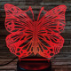 Lepke  7 színű 3D led lámpa