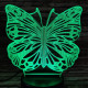 Lepke  7 színű 3D led lámpa