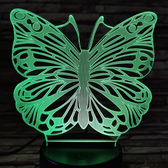 Lepke  7 színű 3D led lámpa