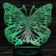 Lepke  7 színű 3D led lámpa