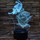 Pillangó a rózsán 7 színű 3D led lámpa