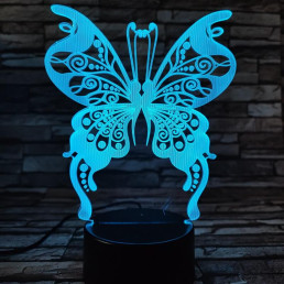 Pillangó egy boldogság 7 színű 3D led lámpa