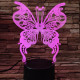 Pillangó egy boldogság 7 színű 3D led lámpa