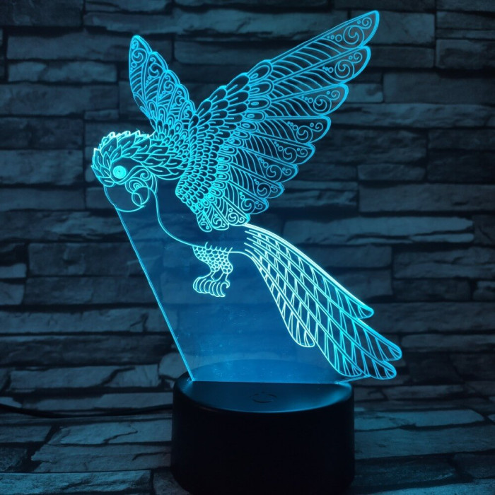 Repülő Papagáj  7 színű 3D led lámpa