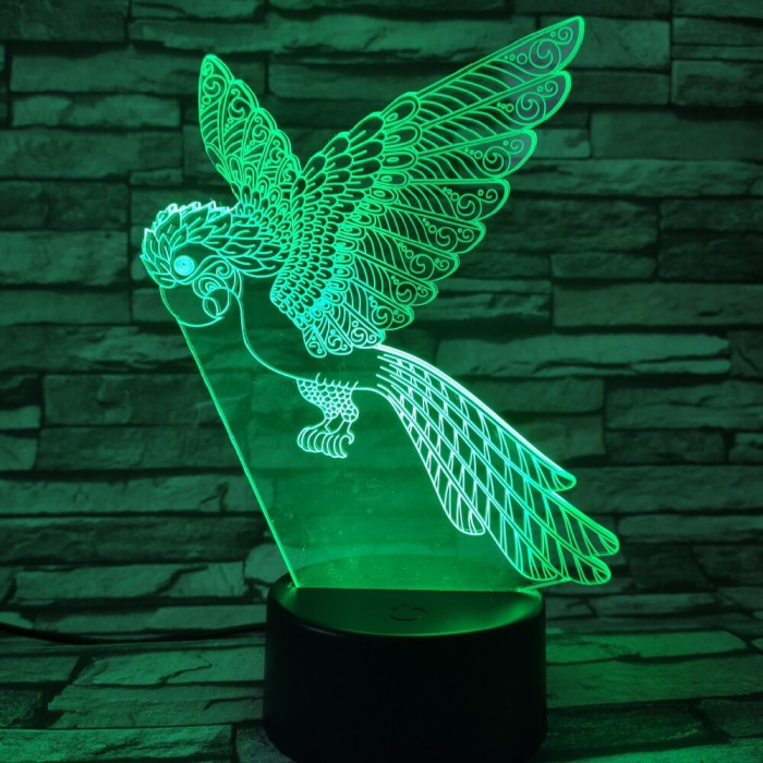 Repülő Papagáj  7 színű 3D led lámpa