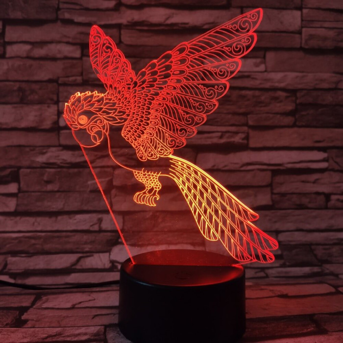 Repülő Papagáj  7 színű 3D led lámpa