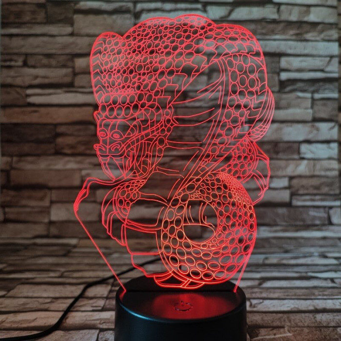 Kobra a mérges kígyó 7 színű 3D led lámpa