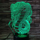 Kobra a mérges kígyó 7 színű 3D led lámpa