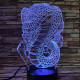 Kobra a mérges kígyó 7 színű 3D led lámpa