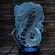 Kobra a mérges kígyó 7 színű 3D led lámpa