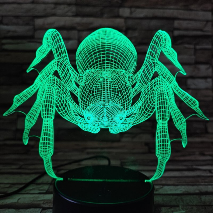 Pók a rém  7 színű  3D led lámpa