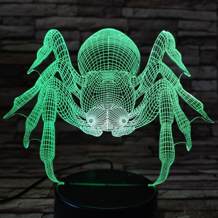 Pók a rém  7 színű  3D led lámpa