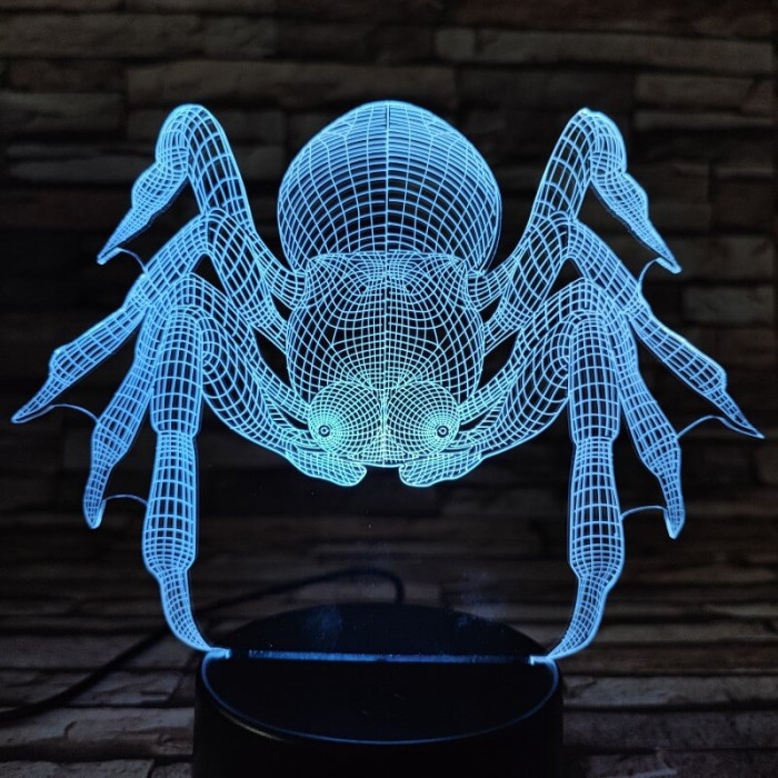 Pók a rém  7 színű  3D led lámpa