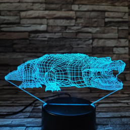 Krokodil 7 színű 3D  led lámpa