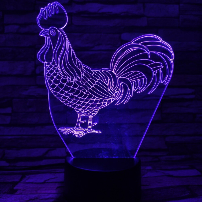 Kakas 7 színű 3D led lámpa