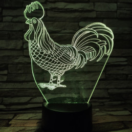 Kakas 7 színű 3D led lámpa
