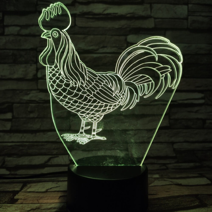 Kakas 7 színű 3D led lámpa