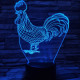 Kakas 7 színű 3D led lámpa
