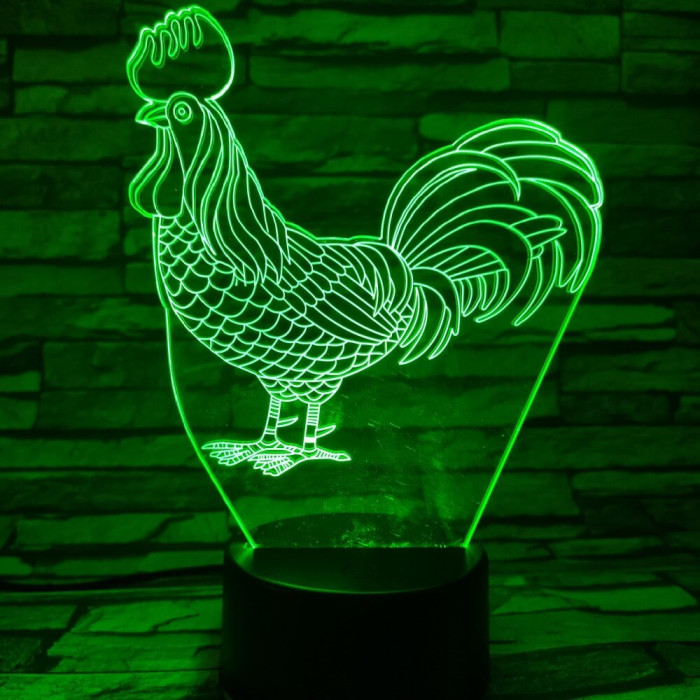 Kakas 7 színű 3D led lámpa