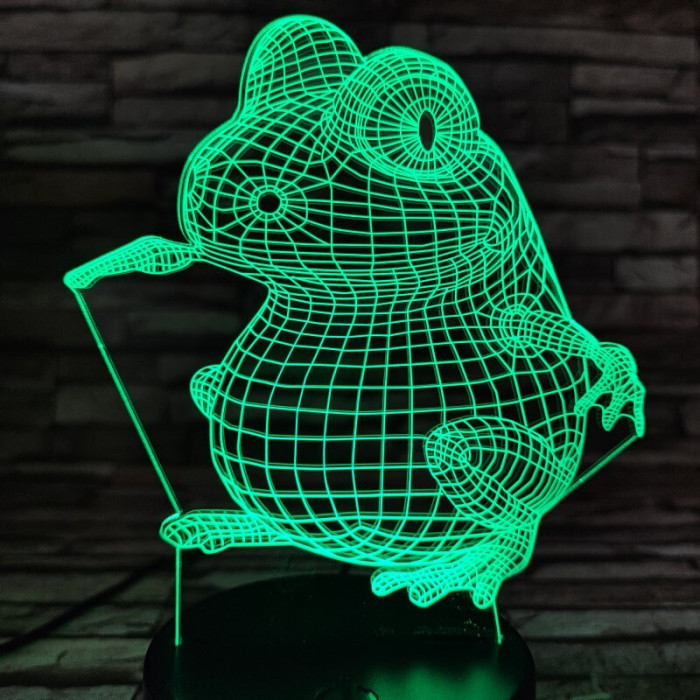 Béka ül 7 színű 3D led lámpa