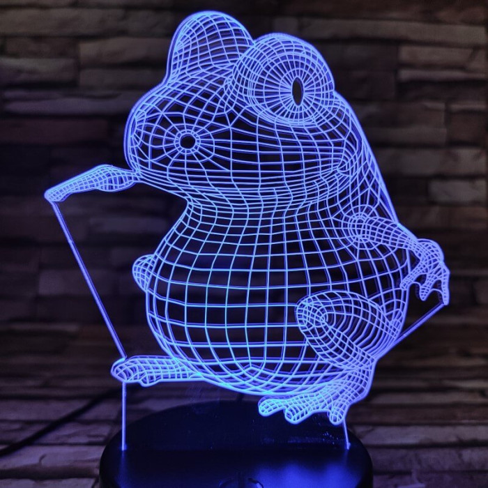 Béka ül 7 színű 3D led lámpa