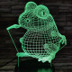 Béka ül 7 színű 3D led lámpa