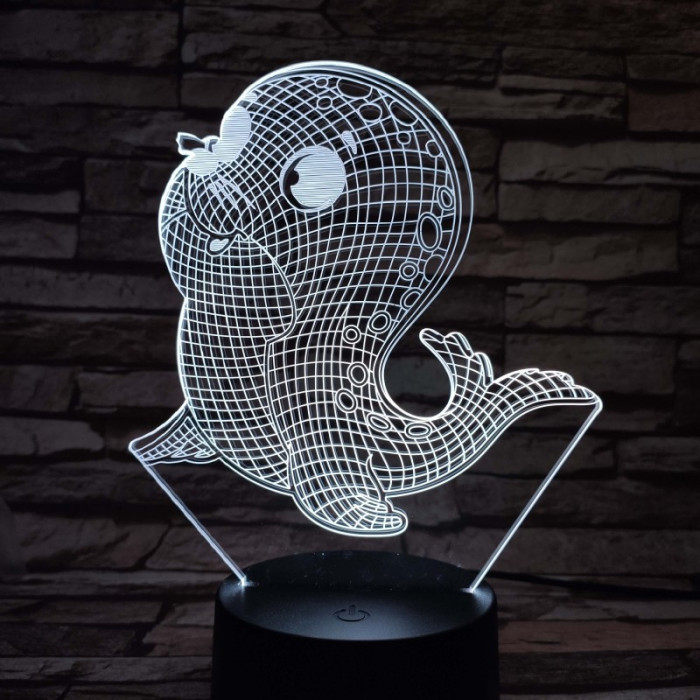 Fóka kicsi 7 színű 3D led lámpa