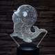 Fóka kicsi 7 színű 3D led lámpa