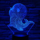 Fóka kicsi 7 színű 3D led lámpa