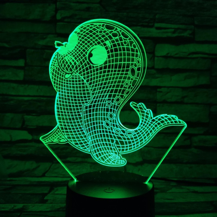 Fóka kicsi 7 színű 3D led lámpa