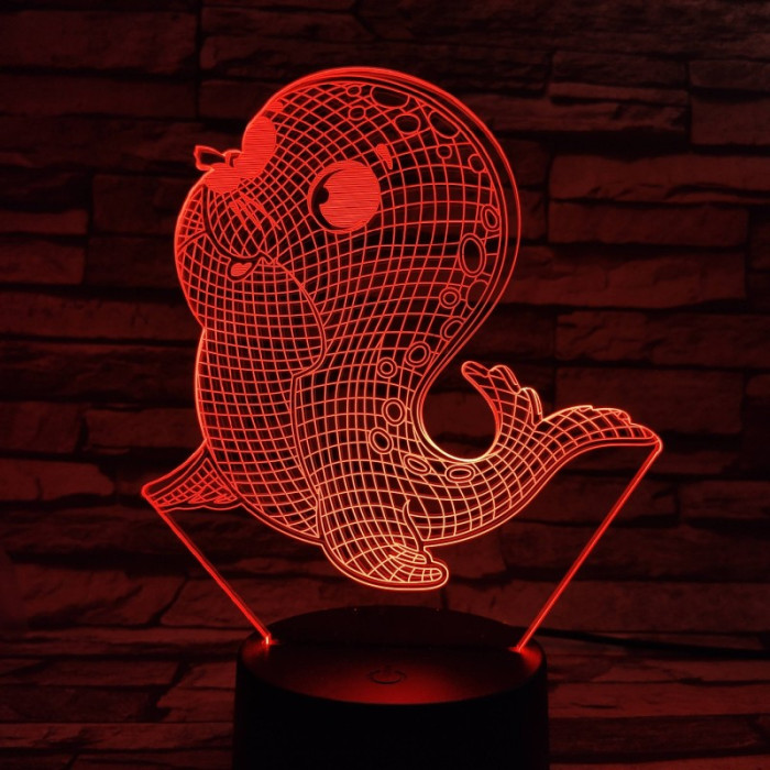 Fóka kicsi 7 színű 3D led lámpa
