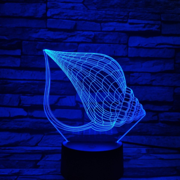 Csigaház 7 színű 3D led lámpa