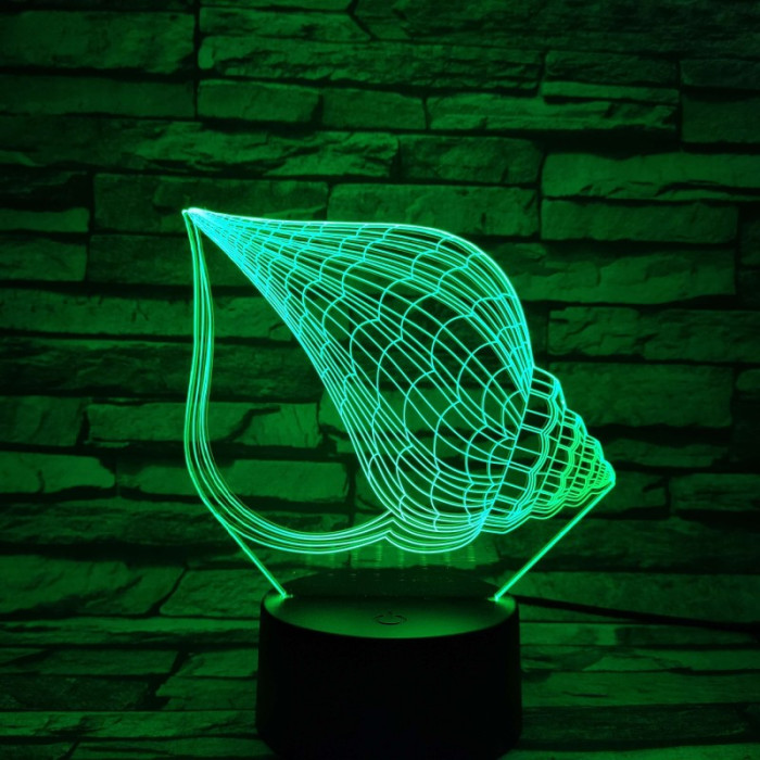 Csigaház 7 színű 3D led lámpa
