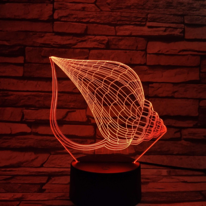 Csigaház 7 színű 3D led lámpa