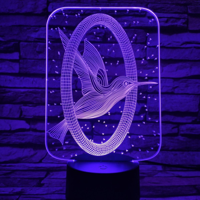 Kolibri 7 színű  3D led lámpa