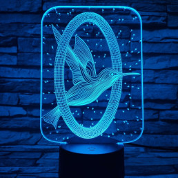 Kolibri 7 színű  3D led lámpa